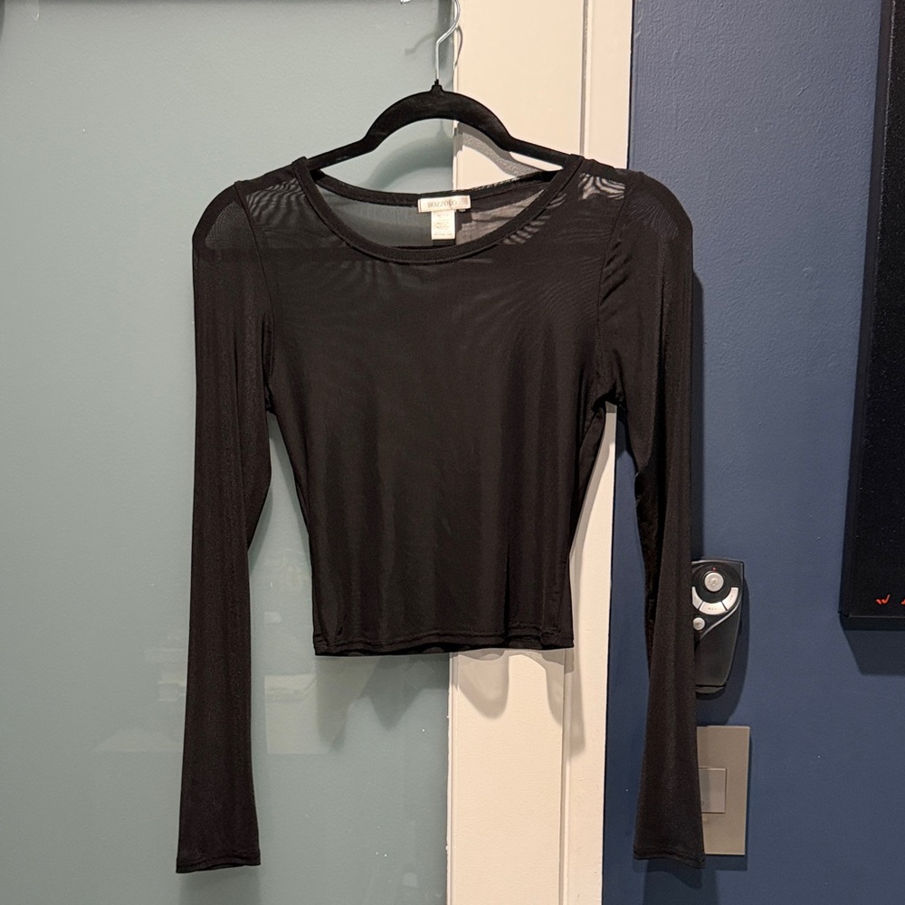 Sheer Black Long Sleeve Top